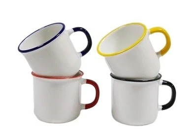 Color Edge Ceramic Enamel Mug